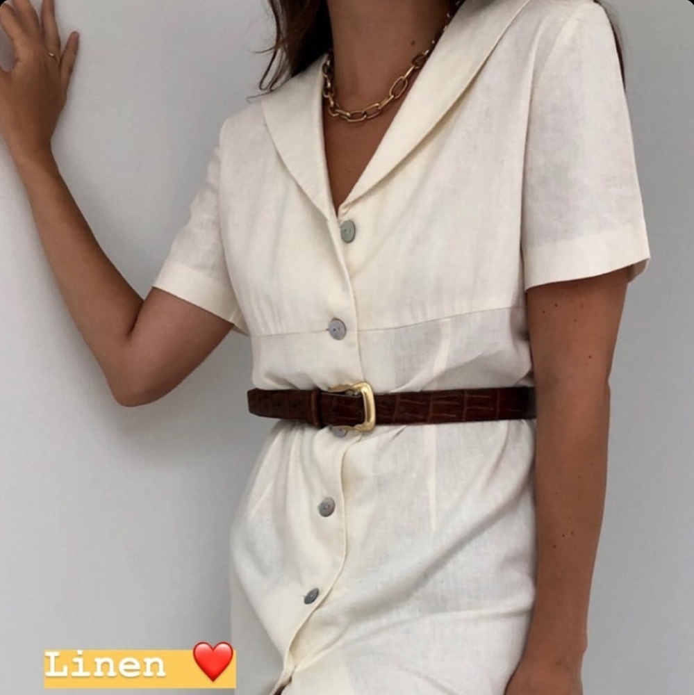 Off white linen dress